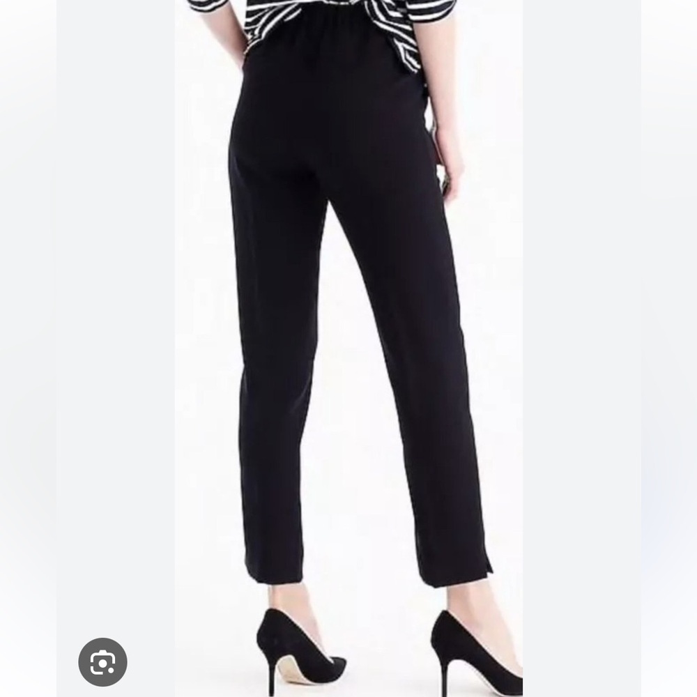 J. Crew Pants Women's 4 Black Matte Crepe 365 Pull On Easy Elastic Waist #G7462 - Picture 2 of 9